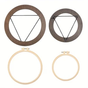 1set 4pcs 4 style Embroidery Hoops Plastic Circle Cross Stitch Hoop Ring - Picture 1 of 7