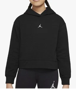 Air Jordan Boxy Black Nike Hoodie Sweatshirt Girls Sz Medium 10-12 - Picture 1 of 6