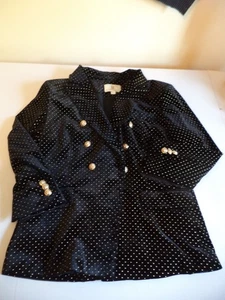 Forever Unique Schwarz Samt Gold Nieten Jacke Smart Blazer Gr. 14 - Bild 1 von 9