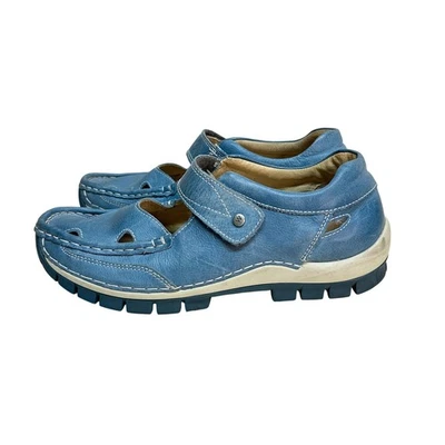 Zapatos cómodos para caminar Mary Jane de cuero azul oscuro para mujer talla 43 / EE. UU. 12 Foto 1 de 4