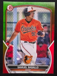 Bowman Draft 2023 - Samuel Basallo #BD-179 rosso e verde sfumato /10 (RC) - Foto 1 di 5