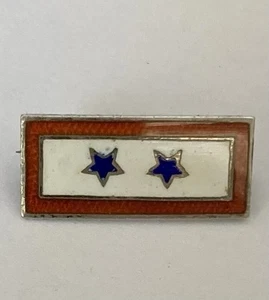 Son in Service Pin Sterling Enamel 2 Stars Mother W War II Era Serving Military - Picture 1 of 11