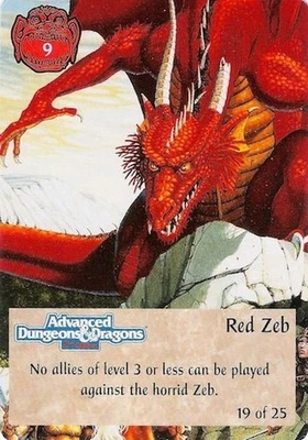 Red Zeb 19/25 - 1st Edition Spellfire CCG TSR, Inc. 1994 - Immagine 1 di 4
