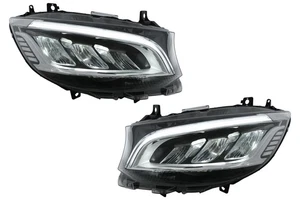 LED-Scheinwerfer für Mercedes Sprinter W907 Halogen 2019-2023 Schwarz Headlights - Bild 1 von 12