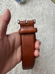 Lauren Raplh Lauren Men Brown Genuine Italian Leather Belt 34/85 Vintage Classic - Picture 1 of 16