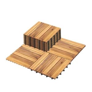 Ineinandergreifende Terrassenfliesen 12x12, sechs Lamellen Wasserdicht Massivholz Terrassenfliesen Fl... - Bild 1 von 3