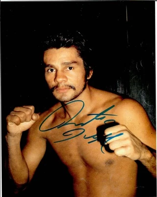 Foto firmada por Roberto Manos De Piedra Durán campeón leyenda del boxeo 8X10 certificado de autenticidad TTM Foto 1 de 3