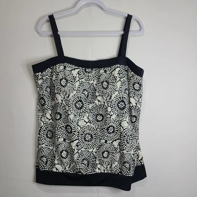 Camiseta sin mangas Jaclyn Smith para mujer 22W negra floral sujetador incorporado Foto 1 de 4