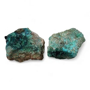 Chrysocolla Natural Rough Stones Mexico 194.3 grams. 2 Piece Lot - Picture 1 of 2