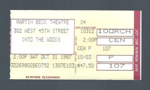 Vintage Into The Woods Ticket Stub, Bernadette Peters, OBC, NYC, 1987 - Bild 1 von 2