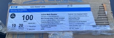 Eaton BRP10B100 Indoor Main Breaker Panel 100A 10S/20C New - Image 1 of 4
