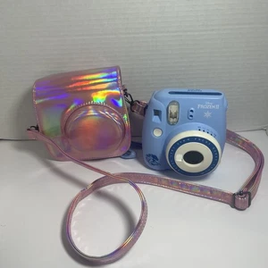 Fujifilm Instax Mini 9 Frozen 2 Instant Camera Blue Works W/ Pink Carrying Case - Picture 1 of 8