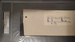 Ray Lyman Wilbur Secretario del Interior Firmado Autógrafo Corte PSA ADN - Imagen 1 de 3