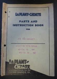Libretto istruzioni ricambi Trailbuilder La Plant-Choate 4-R originale vintage - Foto 1 di 3