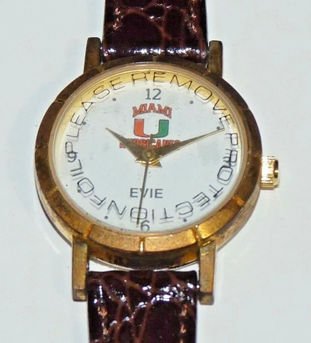UNIVERSITY OF MIAMI HURRICANES UM CANES FOOTBALL VTG EVIE WOMEN'S SPORTS WATCH Cover