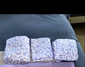 Twin Animal Print Sheet Set Lavender (fitted,flat 1 Pillowcase ) - Picture 1 of 1