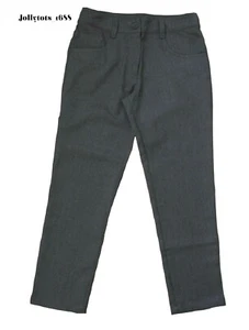 Mädchen Smart grau Jeans Stil Hose Schuluniform verstellbar 9-16 Jahre NEU - Bild 1 von 4