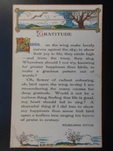 Verse & Poem GRATITUDE Written by Wilhelmina Stitch - Pub by Valentine - Picture 1 of 2