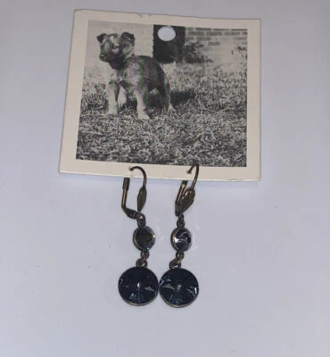 Pendientes colgantes Anthropologie cristal Swarovski metal bronceado EE. UU. Nuevos con etiquetas Foto 1 de 4