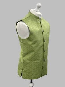 Herrenweste Royal Design Pastellgrün Jamawar - Bild 1 von 4