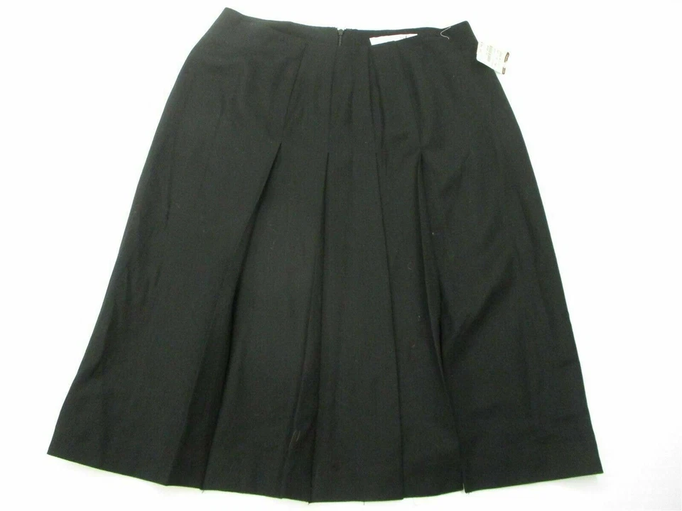 Nueva Falda VALERIE STEVENS Para Mujer Talla 8 Mezcla Lana Plisada Negra Línea A Foto 1 de 4