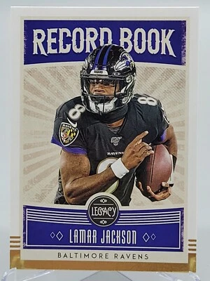 2020 PANINI LEGACY LAMAR JACKSON RECORD BOOK FOOTBALL CARD BALTIMORE RAVENS NFL - Image 1 of 2