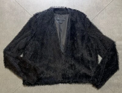Kardashian Colección Pestañas Peludas Flecos Frente Abierto Chaqueta XL Foto 1 de 4
