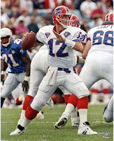 Jim Kelly Buffalo Bills Unsigned Set to Pass 16" x 20" Photo - Fanatics Cover