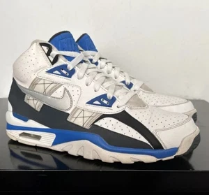 NIKE Air Trainer SC High ‘White Mtlc Platinum Hyper Cobalt’ UK siz 9  302346-117 - Picture 1 of 12