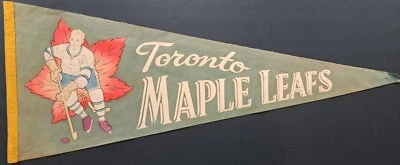 Circa 1950s Vintage Toronto Maple Leafs Hockey Full Size NHL Pennant Original 6 - Image 1 of 4