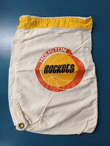 Vintage Houston Rockets drawstring canvas bag 80's NBA 70’s 12”x17” Basketball Cover