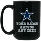 Tasse à café en céramique personnalisée Dallas Cowboys Star logo noir 15 oz