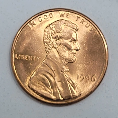 1996 Lincoln Memorial Penny DoubleStruck-DD-Die Chip-AU, Gorgeous Coin Cover