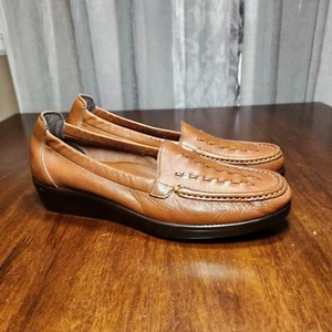 Sas Tripod Comfort Brown Leather Slip-On Loafers Casual Shoe Women's Sz 9.5 N  - Picture 1 of 11