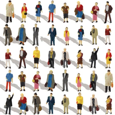 40pcs Model Trains HO Scale 1:87 Standing People Figure 20 Different Poses - Image 1 of 4