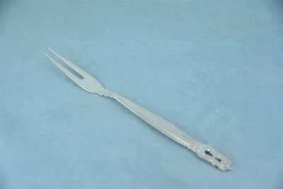 Вилка для холодного мяса Georg Jensen из чистого серебра с желудем 6-5/8 дюйма без монограммы - Изображение 1 из 4