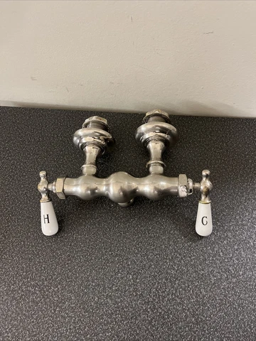 Antique Vintage Claw Foot Tub Filler Faucet Porcelain Hot & Cold Handles Cover