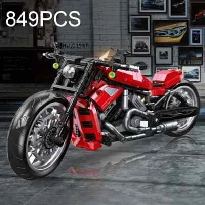 849PCS Motorcycle Building Blocks Assembly Model Car Racing Vehicle Bricks Xmas - Image 1 of 4