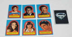1978  *SUPERMAN* Movie  TOPPS  6  Sticker  Cast Set + Chrome "S"- Hand Sorted - Picture 1 of 1