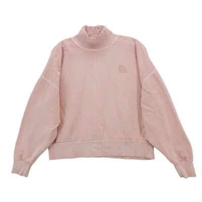 Moletom feminino THE NORTH FACE rosa pálido manga dolman quadrada gola simulada pequeno - Imagem 1 de 4