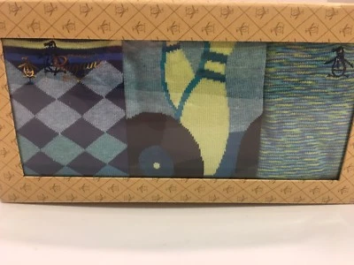 Pinguim Original, 3 Peças - Boliche, Diamantes, Conjunto de Caixa de Presente Meia com Motivo Listrado - Imagem 1 de 4