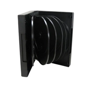 2 x Maxtek Black 12 Disc DVD Cases with 5 Flip Trays and Outter Clear Sleeve - Afbeelding 1 van 2
