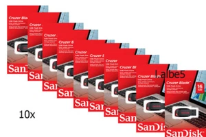 10x SanDisk 16GB Cruzer Blade 16G USB2.0 USB Flash Drive Disk CZ50 Lot of 10pcs - Picture 1 of 1