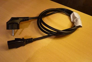 Zwarte voedingskabel toesteladapter Euronetsnoer 1,8m met aarding - Photo 1/3