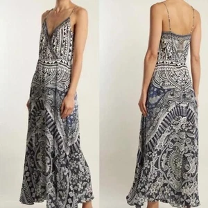 Camilla Dress Size M AU 12 / US 8 Small Time Hero Print Silk Wrap Maxi - Picture 1 of 10