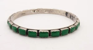 RMB Handcrafted .925 Sterling Silver & Turquoise Bangle Bracelet - FREE SHIPPING - Picture 1 of 6