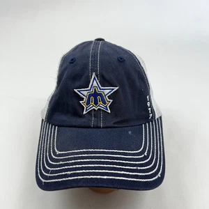 VINTAGE Seattle Mariners Baseball Hat Cap Snapback Trucker Blue One MLB Baseball - Picture 1 of 7