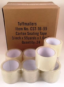 48 rollos de cinta transparente de sellado de cartón embalaje/envío/caja - 1,6 mil - 3" x 55 yardas - Imagen 1 de 1