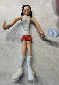FIGURA DEPORTIVA MUJER JUGADOR DE TENIS JUGUETE FLEXIBLE Bendy Bendie Hong Kong de colección - Imagen 1 de 6