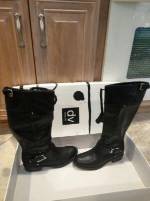 DV by Dolce Vita Women's Lasso Riding Boot. Color- Black Silver Stella Size 6.5 - Image 1 of 4